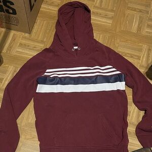 Zine Clothing Burgundy Hoodie with Stripes